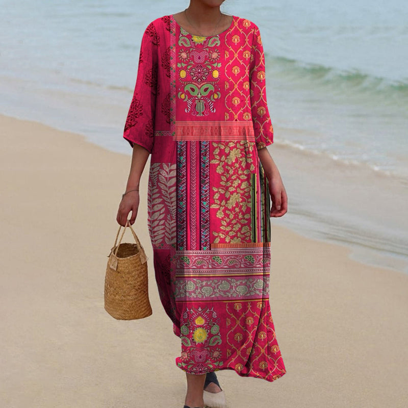 Aviana | Elegant Loose Fitting Boho Maxi Dress