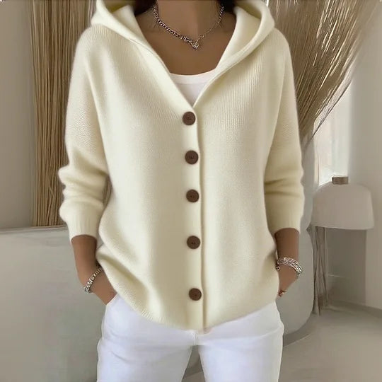 EVANA | Hooded Button-Down Cardigan