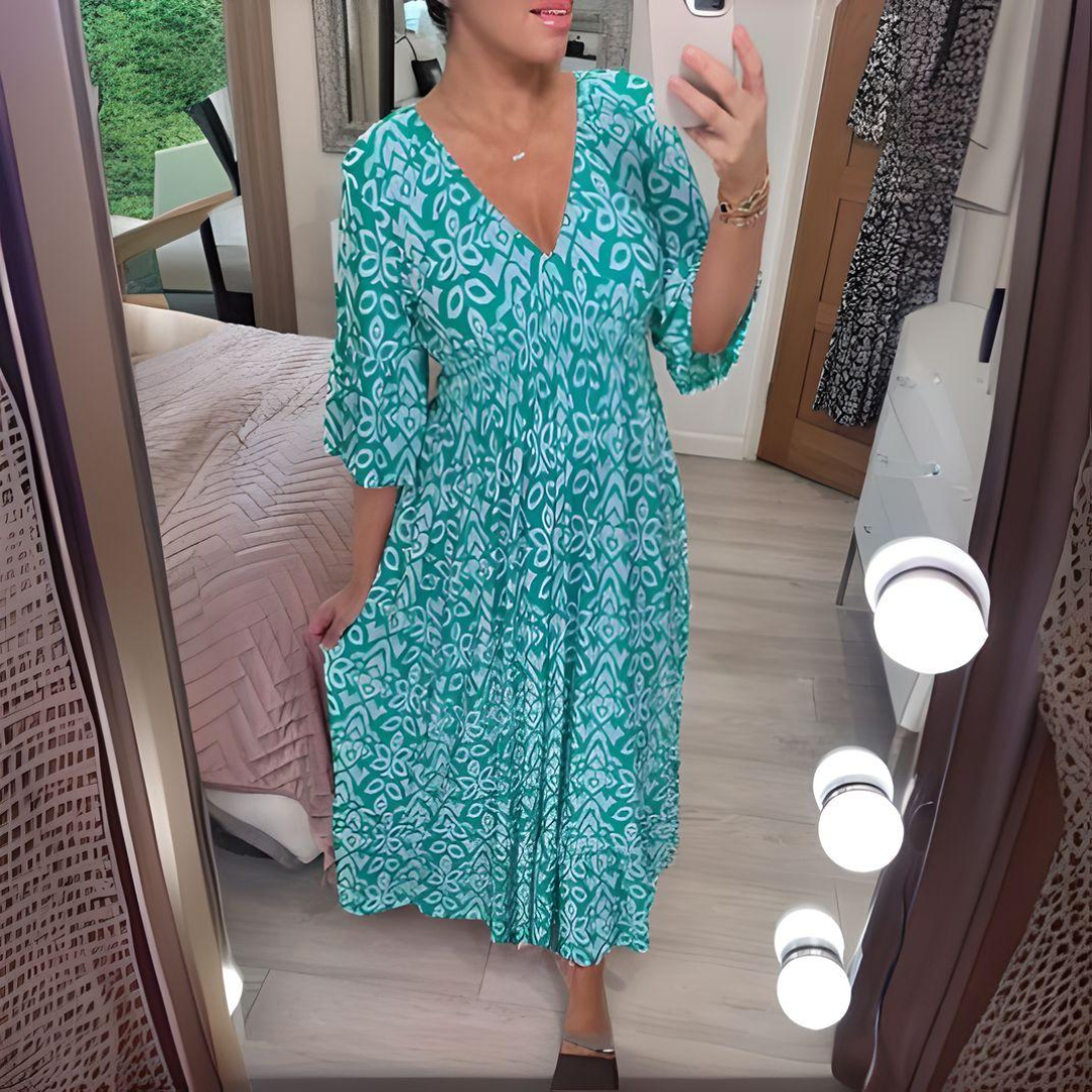 SORELLA | Boho Maxi Dress with Statement Print