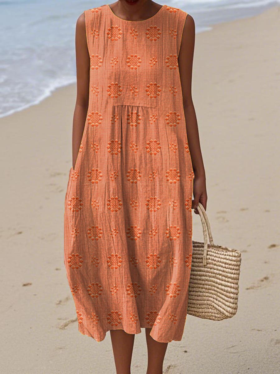 FAYE | Casual Summer Midi Dress with Pockets