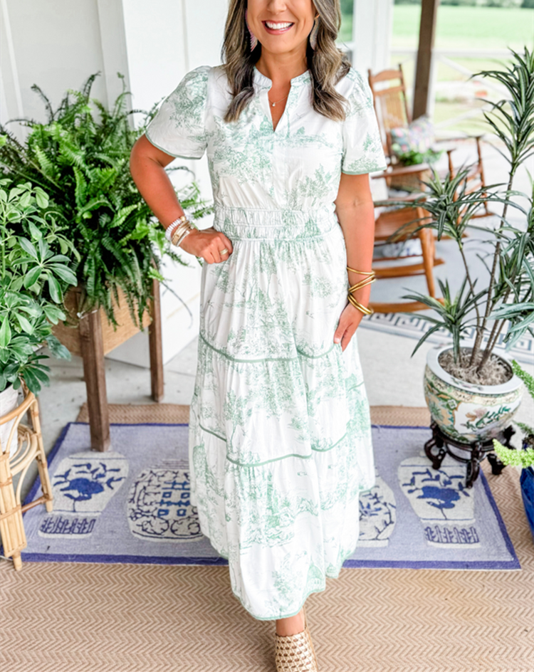 LYNDEN | Romantic Toile Maxi Dress