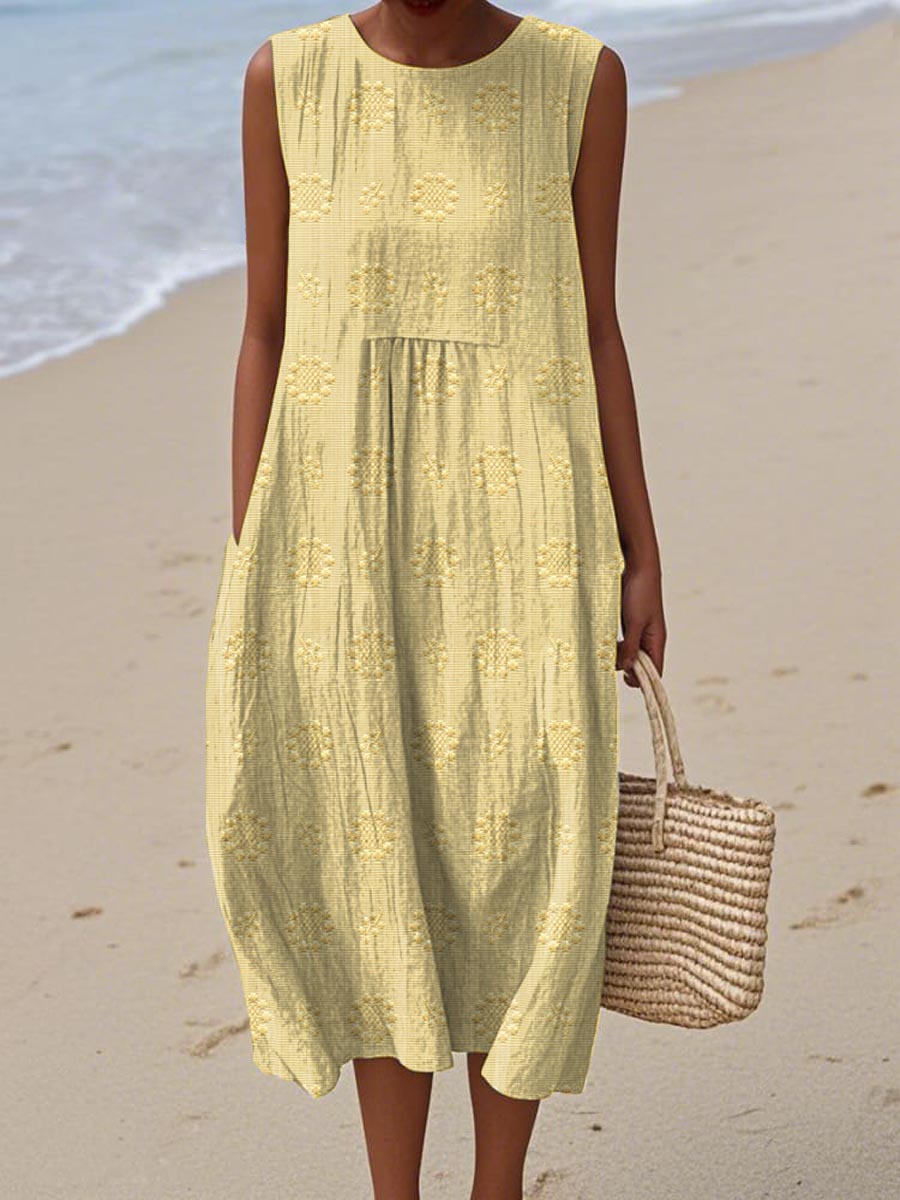 FAYE | Casual Summer Midi Dress with Pockets