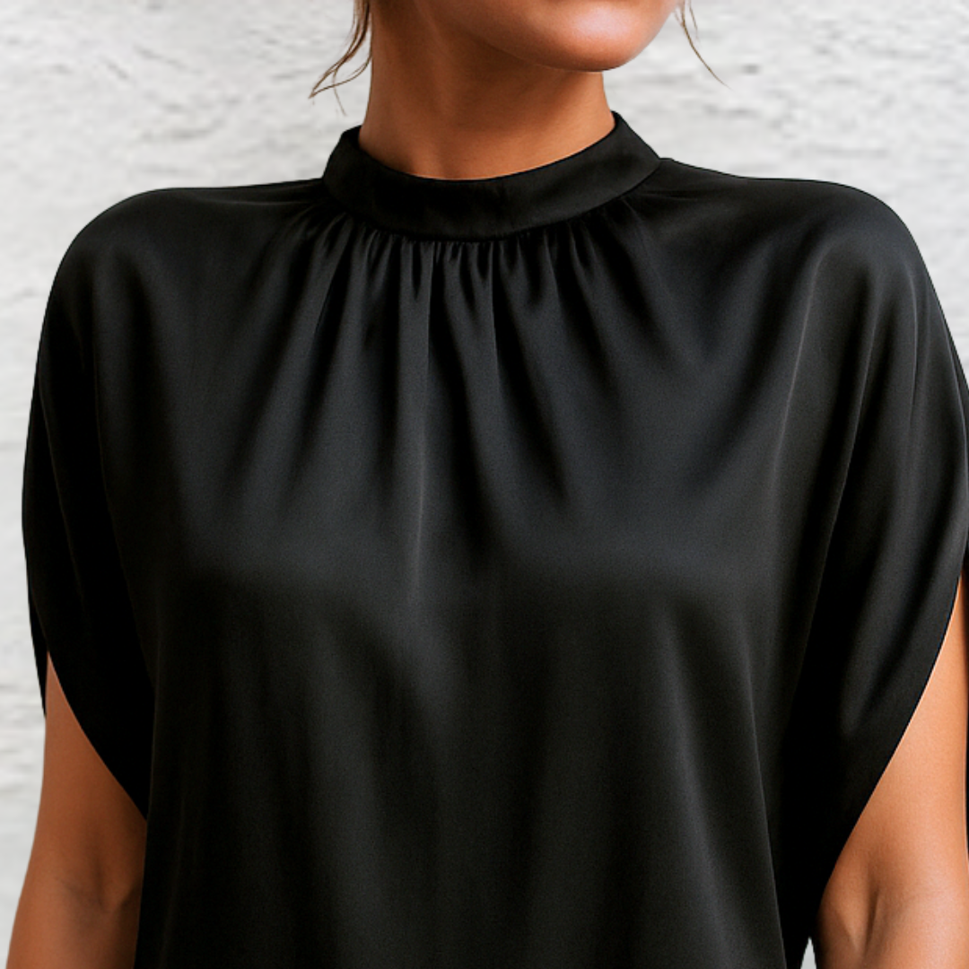 ALINA | Draped Neck Midi Dress
