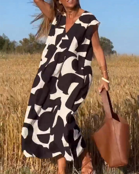 Carrie | Printed V-Neck Dress
