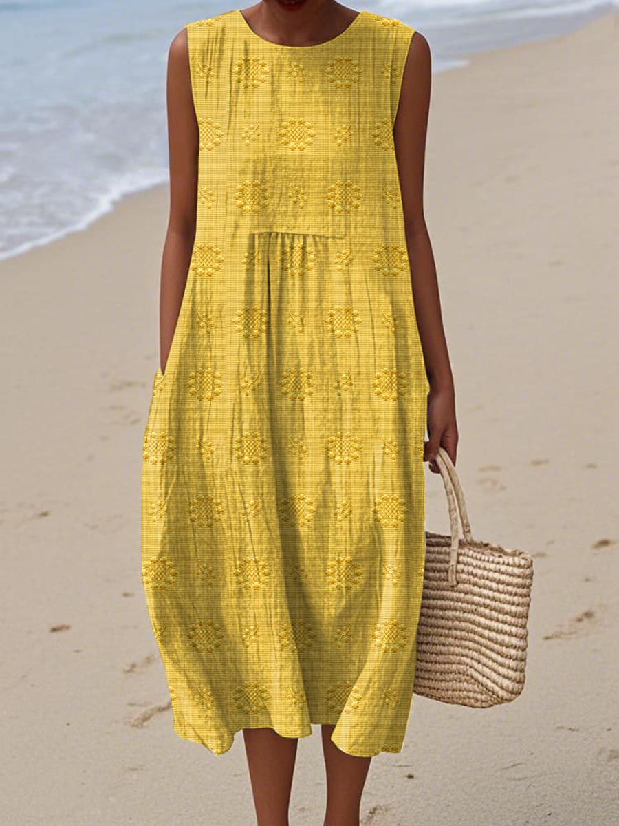 FAYE | Casual Summer Midi Dress with Pockets