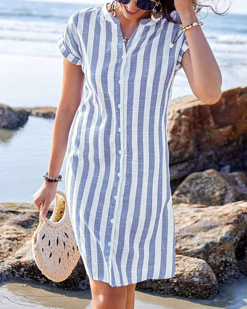 Milla | Elegant Striped Shirt Dress