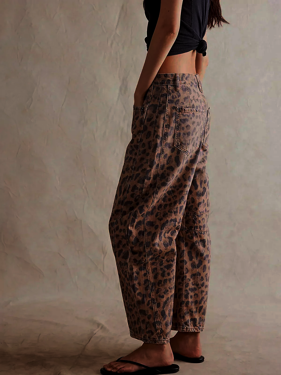 ARISTA | Bold Leopard Barrel Jeans