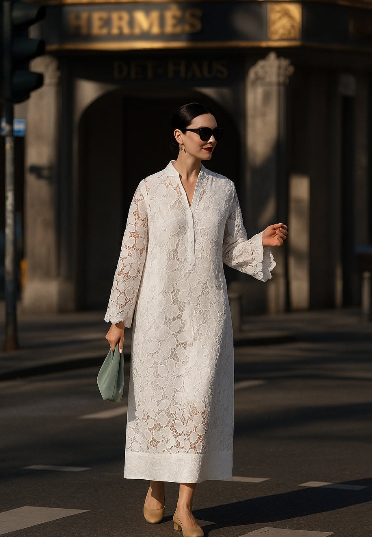 Addison | Graceful White Lace Dress