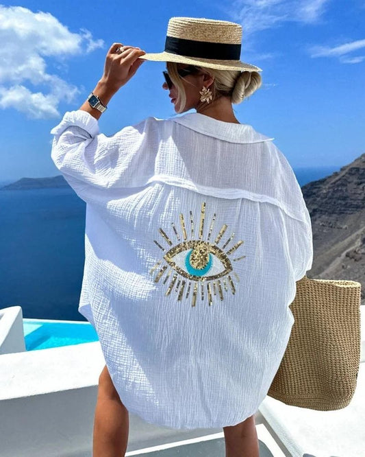 Blakely | Sequin and Pearl Casual Shirt