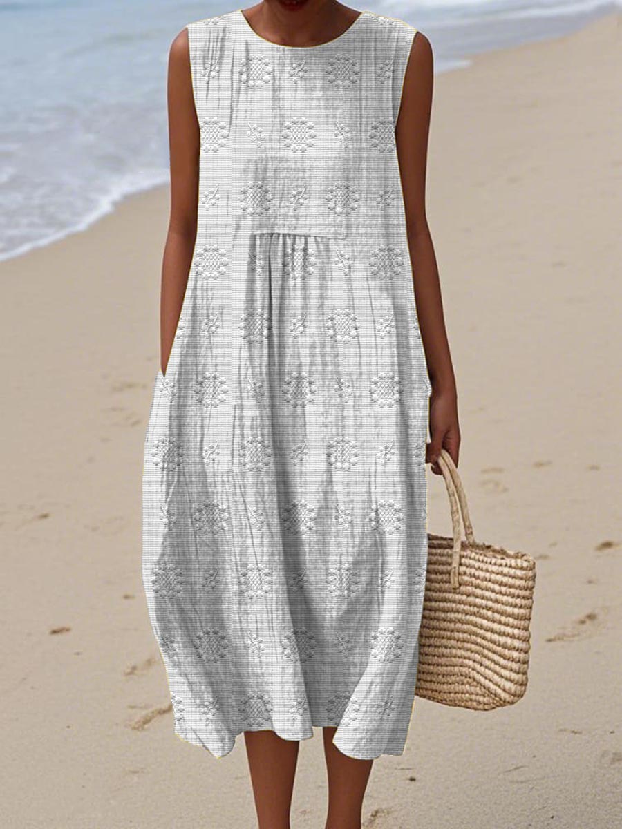 FAYE | Casual Summer Midi Dress with Pockets