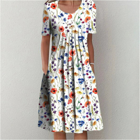 LUNA | Flowy Printed Midi Dress