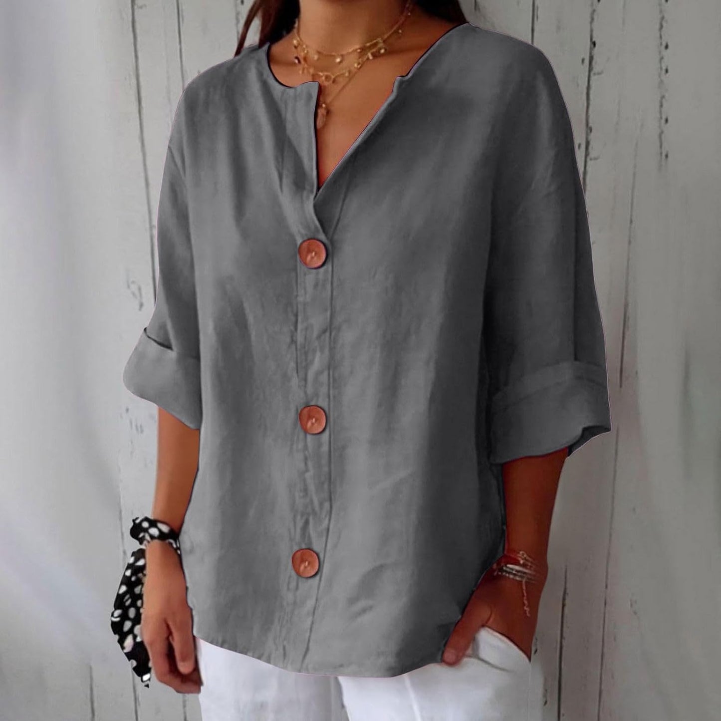 LYNTON | Lightweight Linen-Inspired Summer Blouse