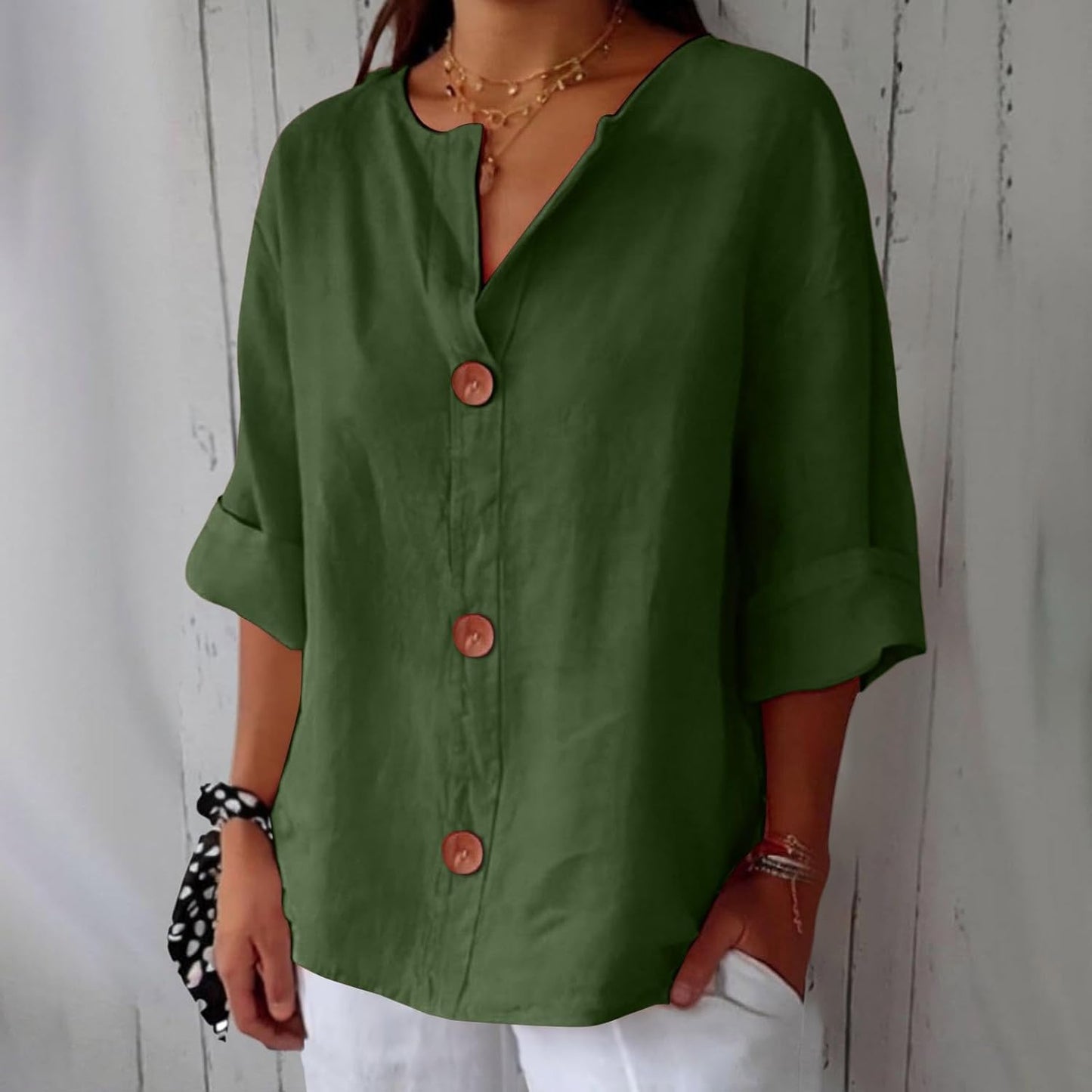 LYNTON | Lightweight Linen-Inspired Summer Blouse