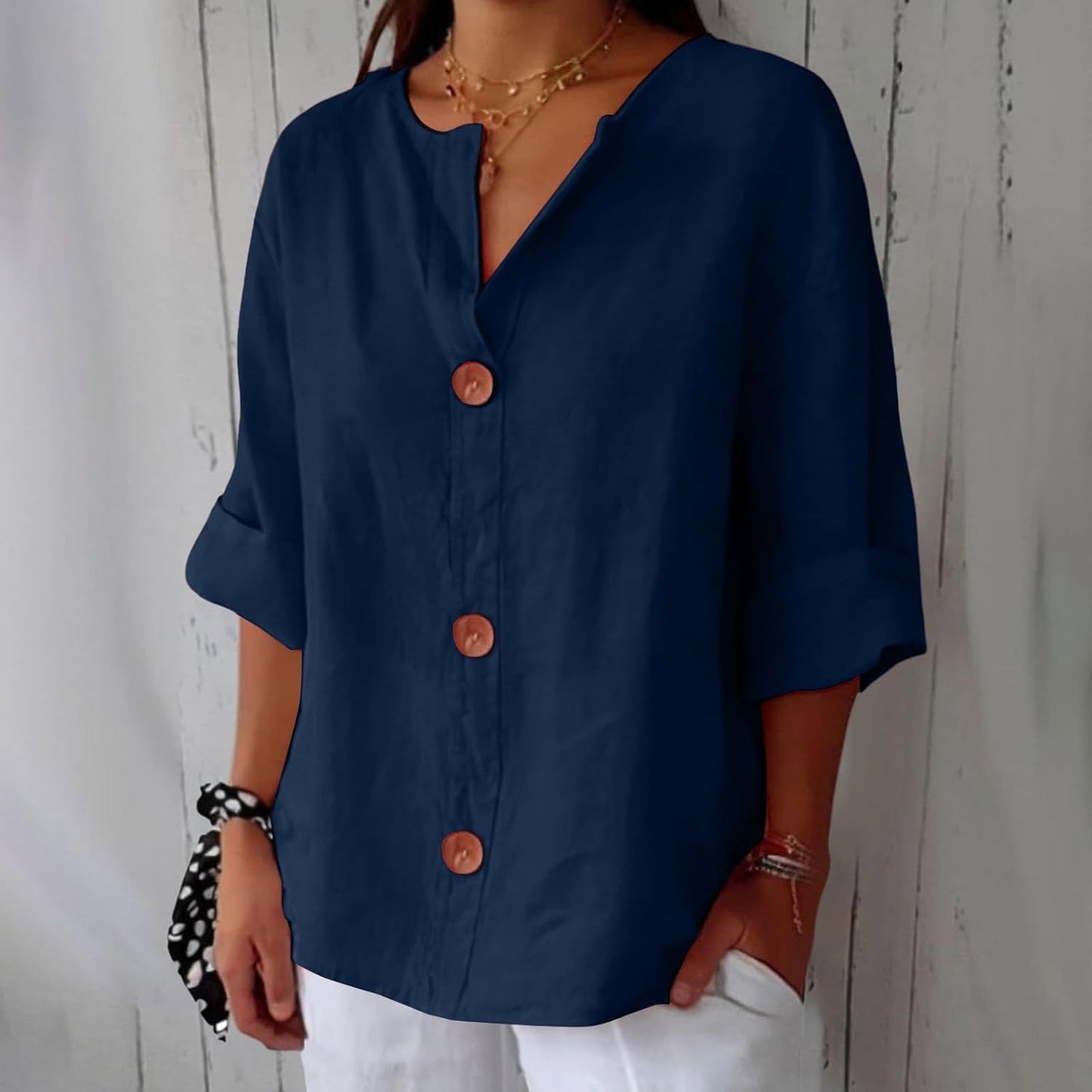 LYNTON | Lightweight Linen-Inspired Summer Blouse
