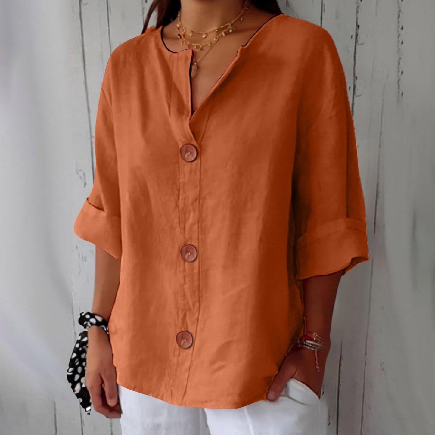 LYNTON | Lightweight Linen-Inspired Summer Blouse