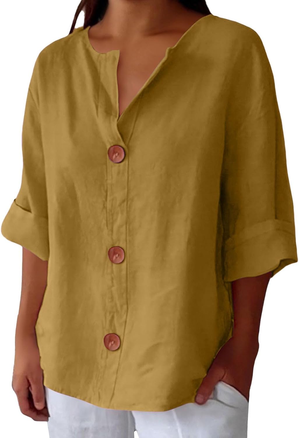 LYNTON | Lightweight Linen-Inspired Summer Blouse