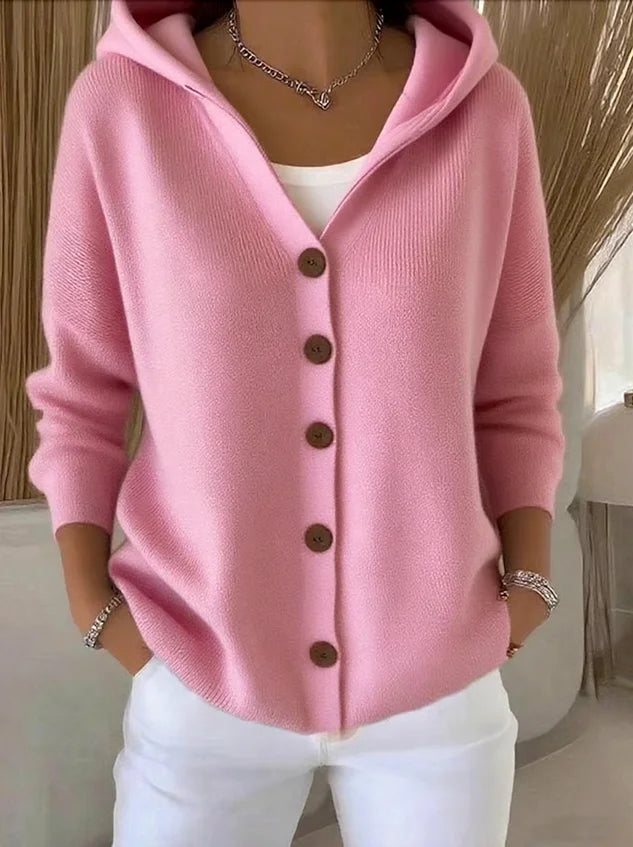 EVANA | Hooded Button-Down Cardigan