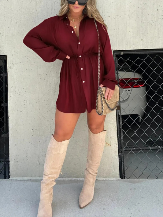 Chandria | Trendy Satin Romper Dress