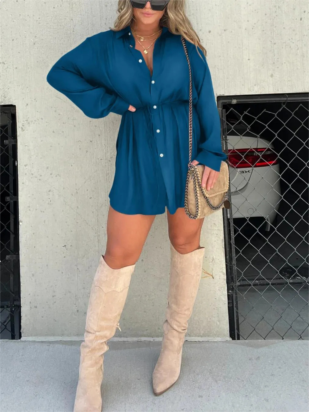 Chandria | Trendy Satin Romper Dress