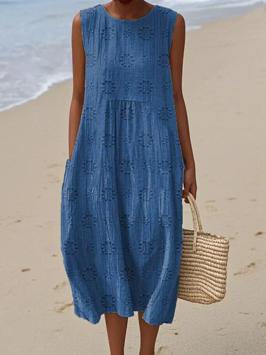 FAYE | Casual Summer Midi Dress with Pockets