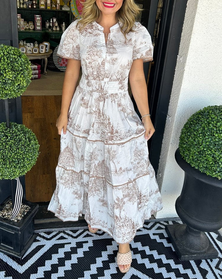 LYNDEN | Romantic Toile Maxi Dress