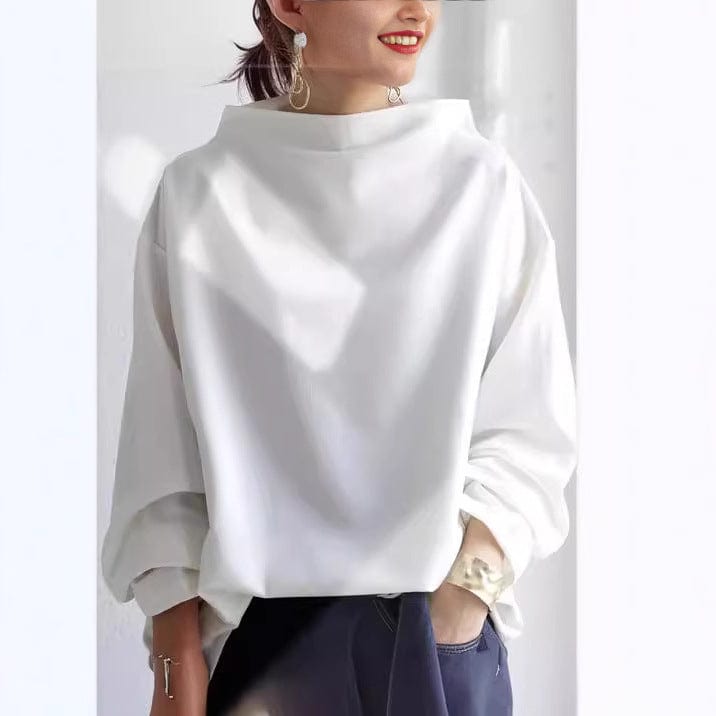 EVELORA | High Neck Cozy Top