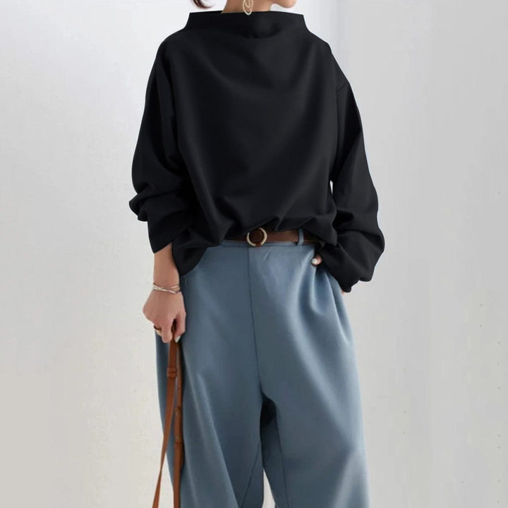 EVELORA | High Neck Cozy Top