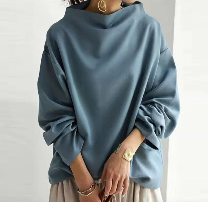EVELORA | High Neck Cozy Top