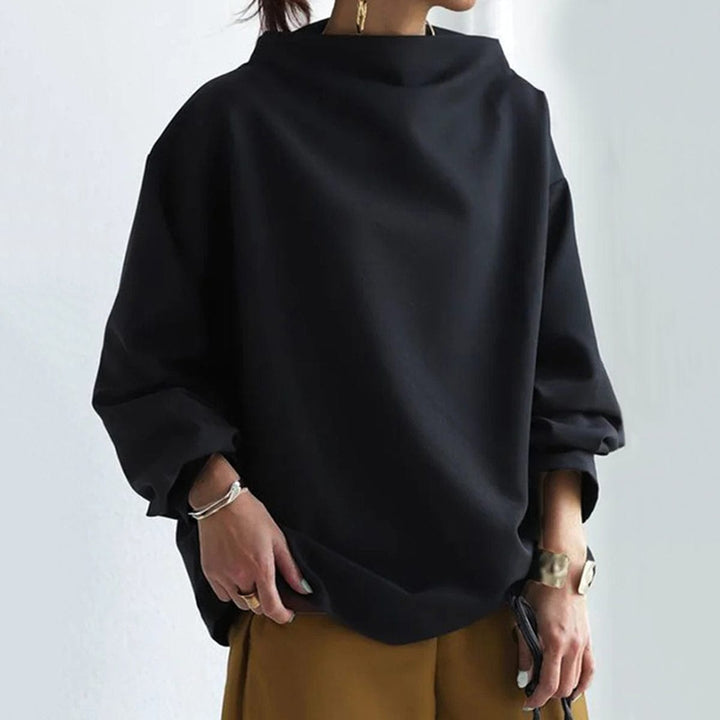 EVELORA | High Neck Cozy Top