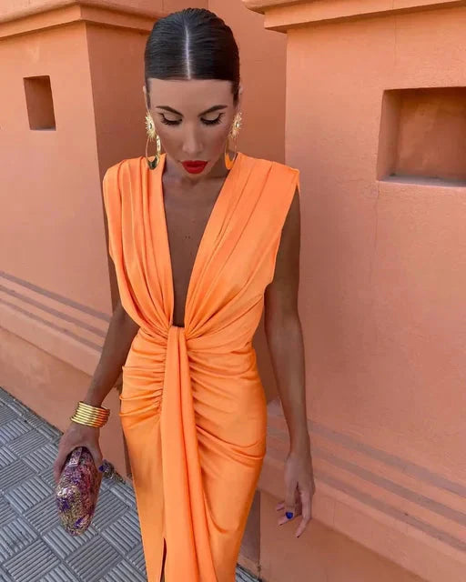 ARLETTA | Elegant Pleated Midi Dress