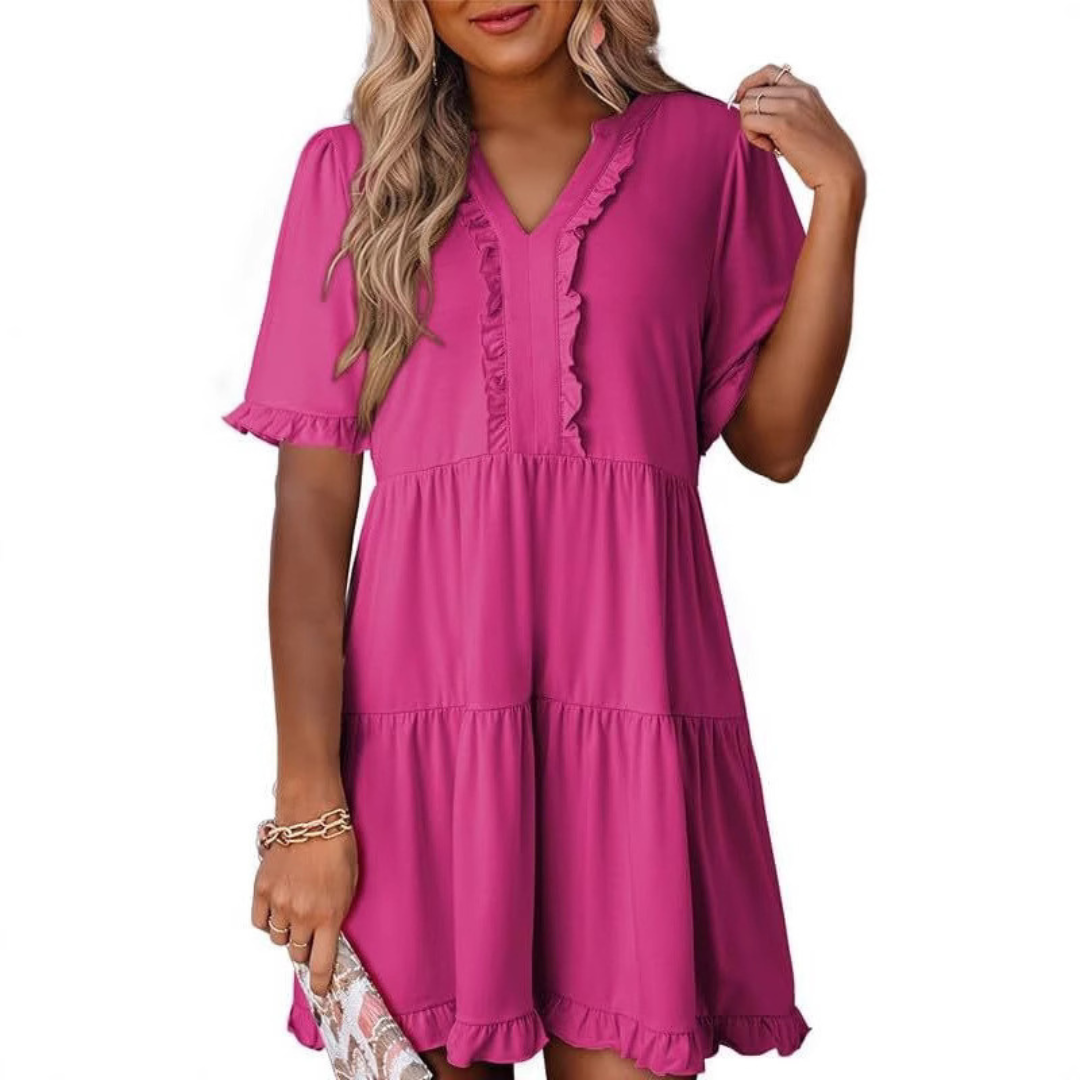 Shuvie | Casual V-Neck Mini Dress