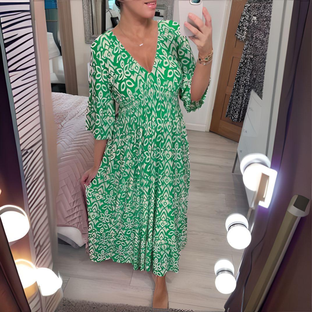 SORELLA | Boho Maxi Dress with Statement Print