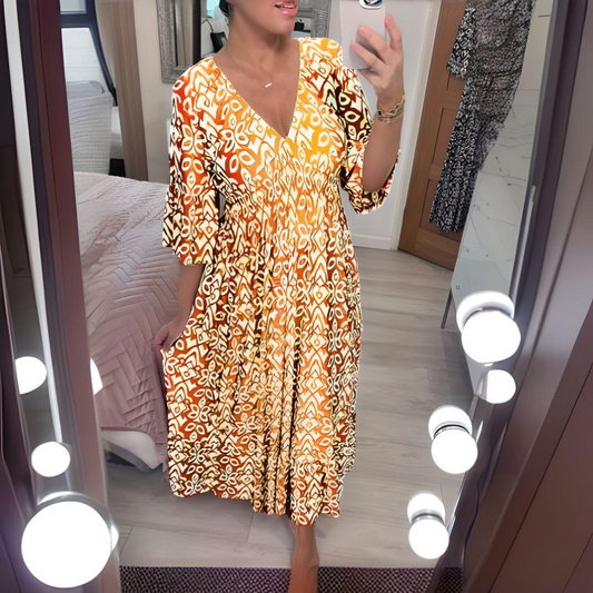 SORELLA | Boho Maxi Dress with Statement Print