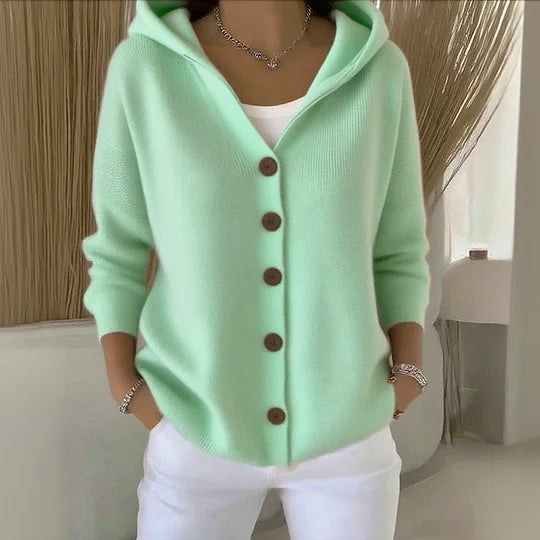 EVANA | Hooded Button-Down Cardigan