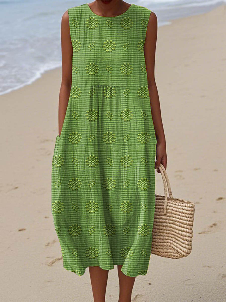 FAYE | Casual Summer Midi Dress with Pockets