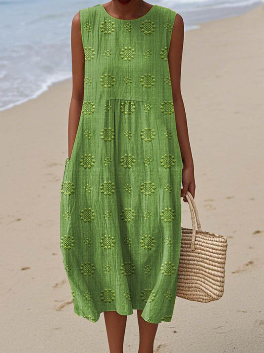 FAYE | Casual Summer Midi Dress with Pockets