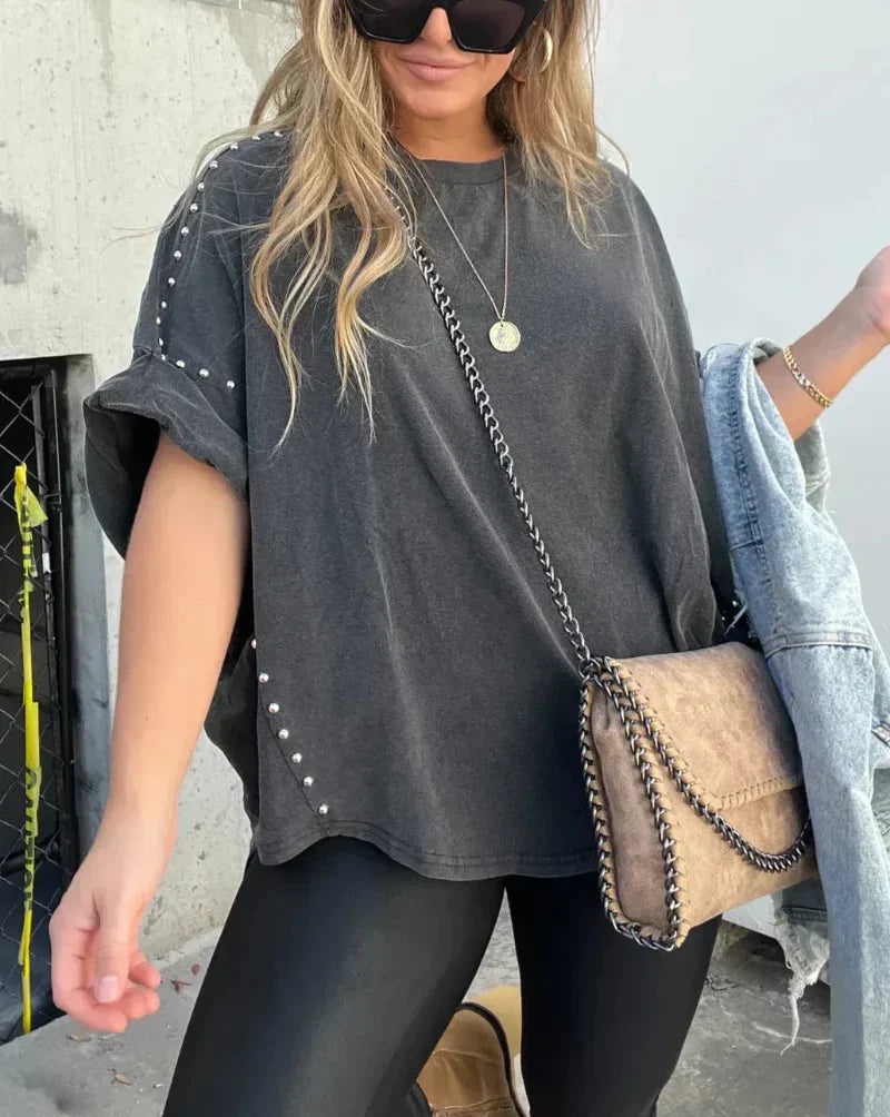 Briella | Studded Oversized Tee
