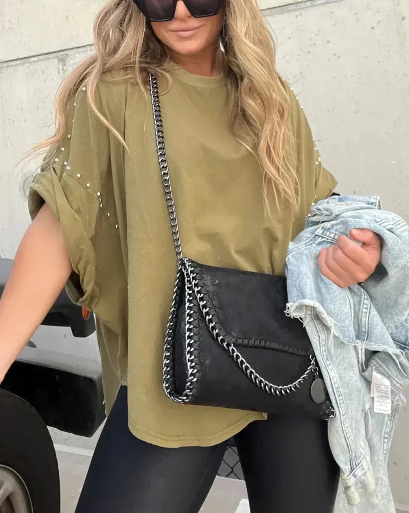 Briella | Studded Oversized Tee