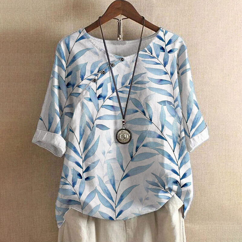 Casey | Leaf Print Detail Blouse