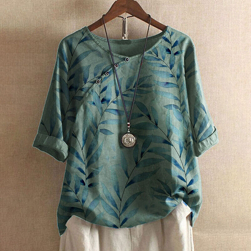 Casey | Leaf Print Detail Blouse